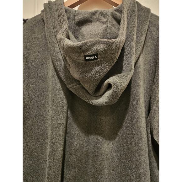 Vissla 1/4 Button Snap Pullover Hoodie Fleece Green Mens XL - Picture 7 of 11